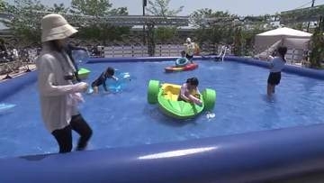 《気軽に水遊びを楽しめる》約100平方メートル、水深30センチの大型特設プール【高知】