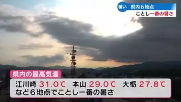 県内6地点でことし一番の暑さ　江川崎は30度以上【高知】