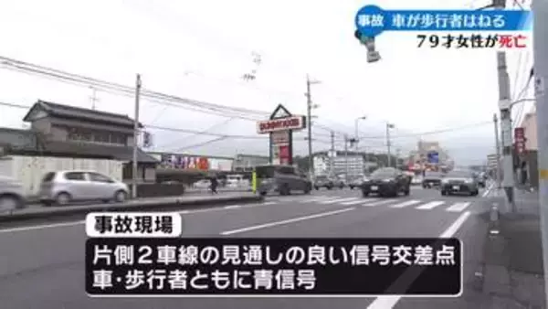 高知県南国市の国道交差点 女性が車にはねられ死亡【高知】