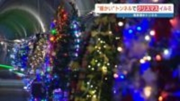 冬なのに暖かい…“全国でも珍しい”トンネルイルミ　暗闇に浮かぶツリーの幻想的な光