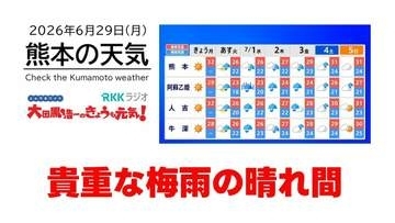 6月29日（月）【熊本の天気】貴重な梅雨の晴れ間　RKK気象予報士の天気解説 ＜阿蘇や天草のライブカメラも配信中＞