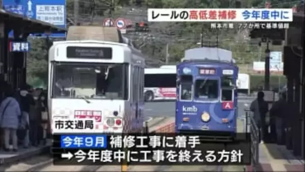 路面電車・熊本市電のレール「77か所の高低差」　2025年度中に補修工事を終える方針