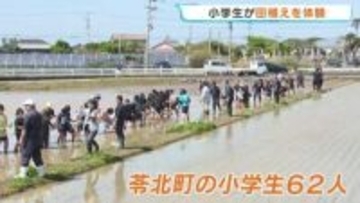 「感謝して食べたい」小学生が昔ながらの方法で田植えを体験　熊本・苓北町