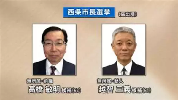 西条市長選挙告示　前職と新人の一騎打ちに　今月17日投開票【愛媛】