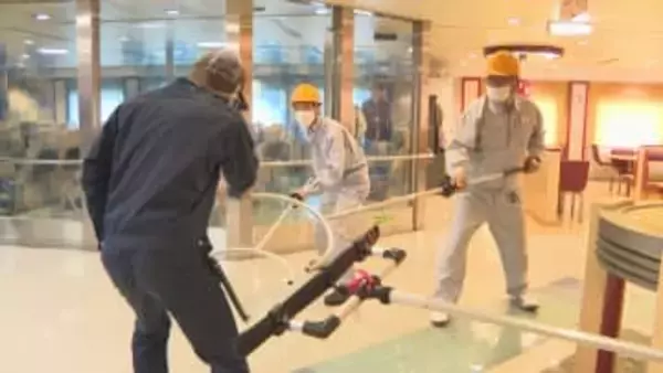 5月に愛媛開催「全国植樹祭」に備え、港でフェリー使ったテロ対応訓練