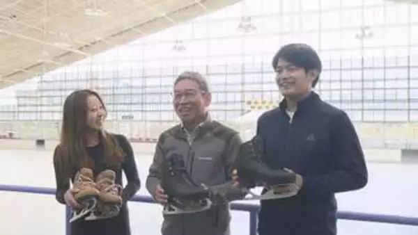 「軽くて丈夫」小塚崇彦さん協力で8年かけて開発、松山工場で製造のフィギュア用スケート靴をお披露目