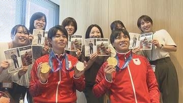 アジア大会テニス男子ダブルス金メダル　伊予銀ペア凱旋　職場で同僚らが盛んな祝福【愛媛】