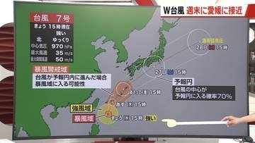 長引く雨に注意、台風7号と台風8号は週末に愛媛接近か…ダブル台風による「藤原の効果」とは