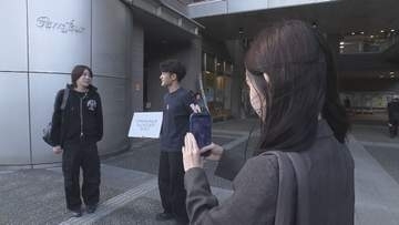 「11月15日は何の日？」選挙コンシェルジュが大学キャンパスでSNS用の動画撮影　愛媛県知事選・松山市長選若者の投票率アップを