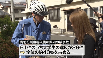 「絶対にやめて」自転車の“青切符”4割が大学生による違反…警察が「ながらスマホ」禁止を呼びかけ【愛媛】