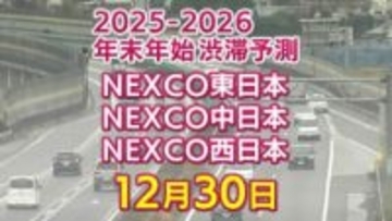 【30日に混雑するのはどこ？】綾瀬SIC付近で25キロ　柳原西合流付近で18キロ　東北道～関越道～中央道～東名～名神～中国道～山陽道～九州道【NEXCO東日本・中日本・西日本 年末年始 高速道路 渋滞予測2025-2026】