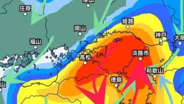 【中四国 今後の雨】四国地方8日～9日ごろにかけて大雨の可能性も...中国・四国地方の雨・風シミュレーション【気象庁】