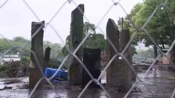 石山公園から撤去される平和記念の石柱　永瀬清子生家保存会が譲り受け要望「晩年エネルギーをつぎ込んだ結晶」