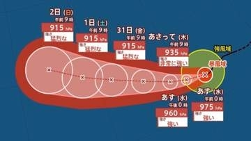 【台風情報】「台風13号（ドルフィン）」 最大瞬間風速 80 m/s予想...猛烈な勢力へ発達見込み　今後の進路は？8月8日（土）にかけて雨・風シミュレーション＆全国各都市の天気予報【気象庁28日午後6時45分】