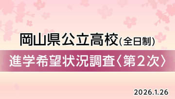 【速報】県立全日制高校「進学希望状況（第二次調査）」発表　西大寺（普通・国際情報）1.40倍　岡山城東1.35倍　岡山芳泉1.21倍【岡山・全50校118科4コース掲載】