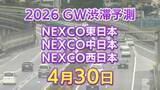「【4月30日に混雑するのはどこ？】相模湖IC付近で45キロ　羽生PA付近・坂戸西SIC付近で40キロ　東北道～関越道～中央道～東名～名神～中国道～山陽道～九州道【NEXCO東日本・中日本・西日本 GW 高速道路 渋滞予測2026】」の画像1