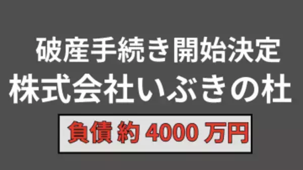 【倒産情報】多機能型障がい者福祉施設を運営「株式会社いぶきの杜」（岡山市南区）が破産手続き開始決定