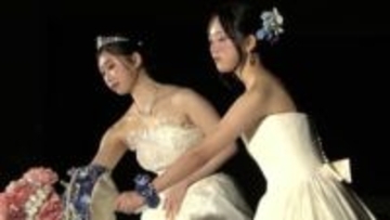 高校で「卒業ウェデング披露式」　ヘアメイクや美容などを学んできた生徒たちの集大成【岡山】