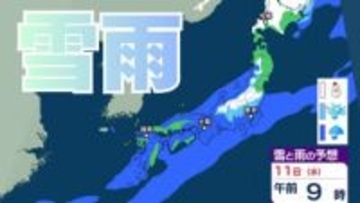【今後の雪雨どうなる？】あす11日（祝）全国的に雨模様　太平洋側で雨が強まる場所も　10日（木）～16日（月）3時間ごとの雪雨シミュレーション【気象庁　10日午後10時更新】