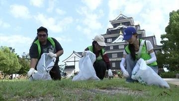 岡山城の天守閣前広場を気持ちよく　岡山南ロータリークラブが毎年ボランティア清掃活動を継続【岡山】