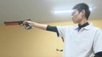 岡山商科大の中山惇之丞選手　’’無課金おじさん’’と同じく装備を身につけないスタイルで射撃の世界選手権（エジプト）10mエアピストルに出場