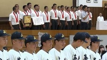 【高校野球】「粘り強い野球を」「このマウンドに戻って来られた」岡山学芸館＆英明ナインが甲子園で事前練習　聖地で肩をならし初戦に意気込む