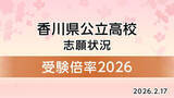 「【2026年度】香川県公立高校「一般入試選抜 競争率」は？高松1.06倍・高松南（普通）1.59倍・坂出工（機械）1.80倍【30校全倍率掲載】」の画像1