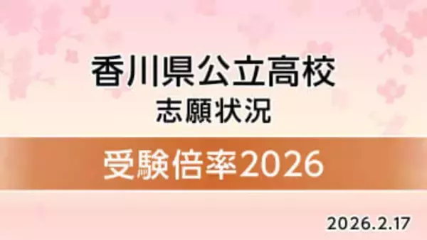 【2026年度】香川県公立高校「一般入試選抜 競争率」は？高松1.06倍・高松南（普通）1.59倍・坂出工（機械）1.80倍【30校全倍率掲載】
