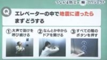 エレベーターの中にいるとき地震が起こったらどうする？①叫ぶ②こじ開ける③すべての階のボタンを押す