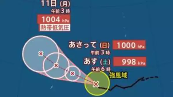 【台風情報】熱帯低気圧が発達「台風5号（ハグピート）」が発生　今後の進路、日本への影響は？天気シミュレーションで詳しく見る【気象庁 8日最新情報】