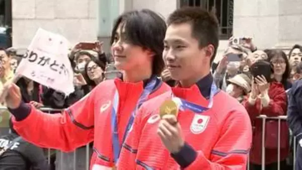 TEAM JAPAN応援感謝パレード　木村葵来選手ら岡山ゆかりの選手4人も笑顔で参加【岡山】