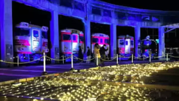 「D51」「DF50」「キハ181」がX’masにライトアップ！転車台には「キハ40形ノスタルジー」も　扇形機関車庫で「扇形イルミネーション」12月20日・21日開催【岡山・津山市】