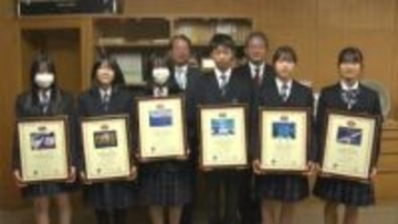 中学校で電波障害防止を啓発する図案コンクールの表彰式　テレビやラジオの電波をきれいに【岡山】