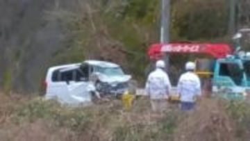 【速報】総社市の県道でトレーラーと車が衝突　女性が救急搬送【岡山】