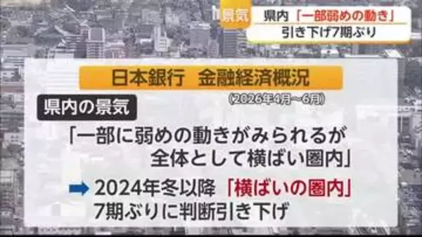 「一部に弱めの動き」佐賀の景気判断2年ぶり引き下げ 製造業の設備投資落着き【佐賀県】