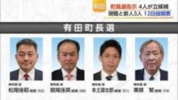有田町長選告示 現職と新人3人が立候補 4月12日に投開票【佐賀】