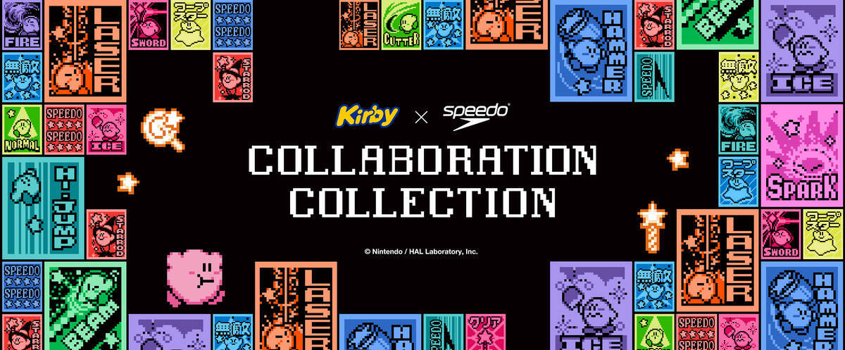 「星のカービィ」と「Speedo」のコラボレーション第2弾が発表！レトロデザインのスイムウェアやメッシュキャップが4月15日から予約開始