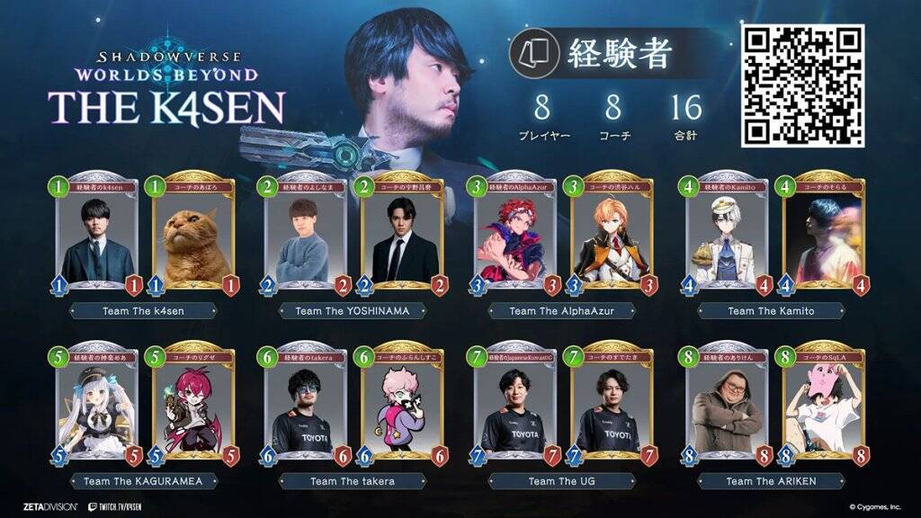 「ZETA DIVISION」所属k4sen氏が「Shadowverse: Worlds Beyond The k4sen Supported by Cygames」開催！宇野昌磨氏や渋谷ハル氏らが出演