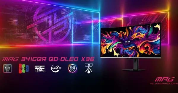 MSI「MPG 341CQR QD-OLED X36」が発表！QD-OLEDパネル、RGBストライプ構造、リフレッシュレート360Hz対応のゲーミングモニター