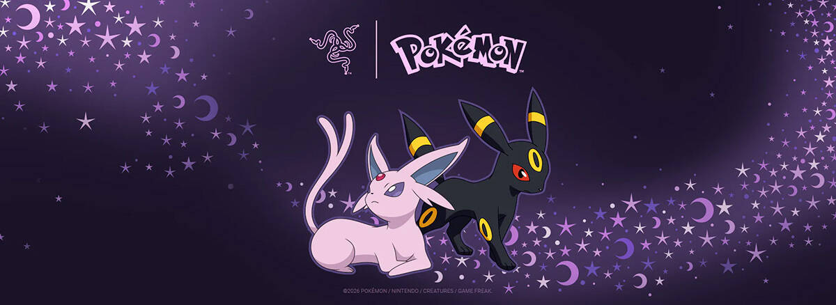 「ポケモン」エーフィ＆ブラッキー×「Razer」コラボが海外発表！霧に包まれた星空をイメージしたデザインのデバイスが展開予定