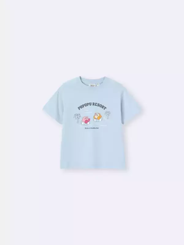 「GUと「星のカービィ」のコラボレーションアイテムが5月1日から発売！リゾート気分あふれるTシャツやラウンジウェアなどラインナップ」の画像