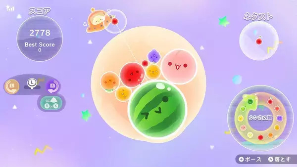 「最新作「スイカゲーム ぷらねっと」配信開始！世界観はそのままに、宇宙を舞台にした円形ステージや新機能が追加」の画像