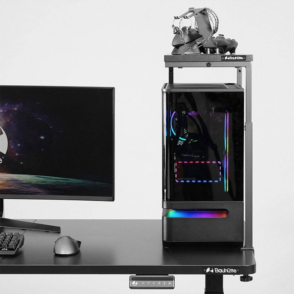 Bauhutteから「PC上ラック BHP-50R」が登場！3本足構造で排熱と利便性を両立