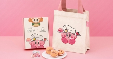 「カービィカフェ」「キャプテンスイーツバーガー」コラボのスクエアトートバッグセットが発売！ふわふわ刺繡のカービィがキュート