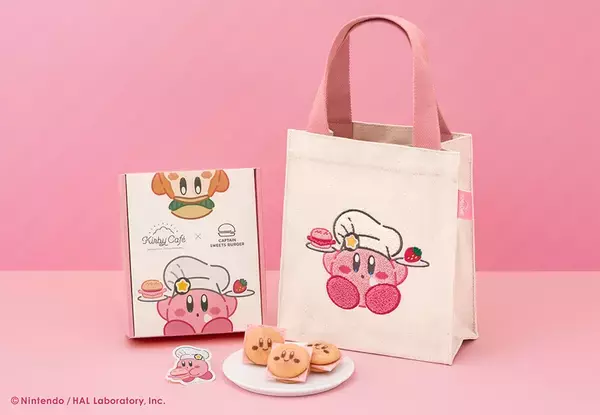 「「カービィカフェ」「キャプテンスイーツバーガー」コラボのスクエアトートバッグセットが発売！ふわふわ刺繡のカービィがキュート」の画像