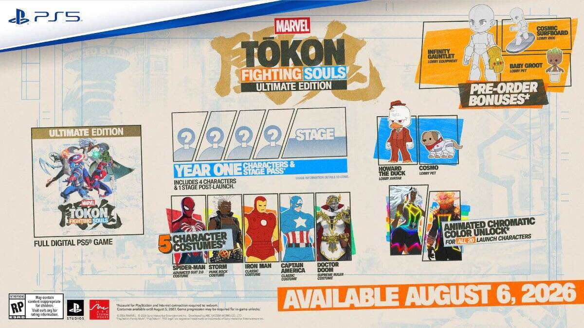 「MARVEL Tōkon: Fighting Souls」が8月7日に発売決定！予約特典や各エディションの詳細も