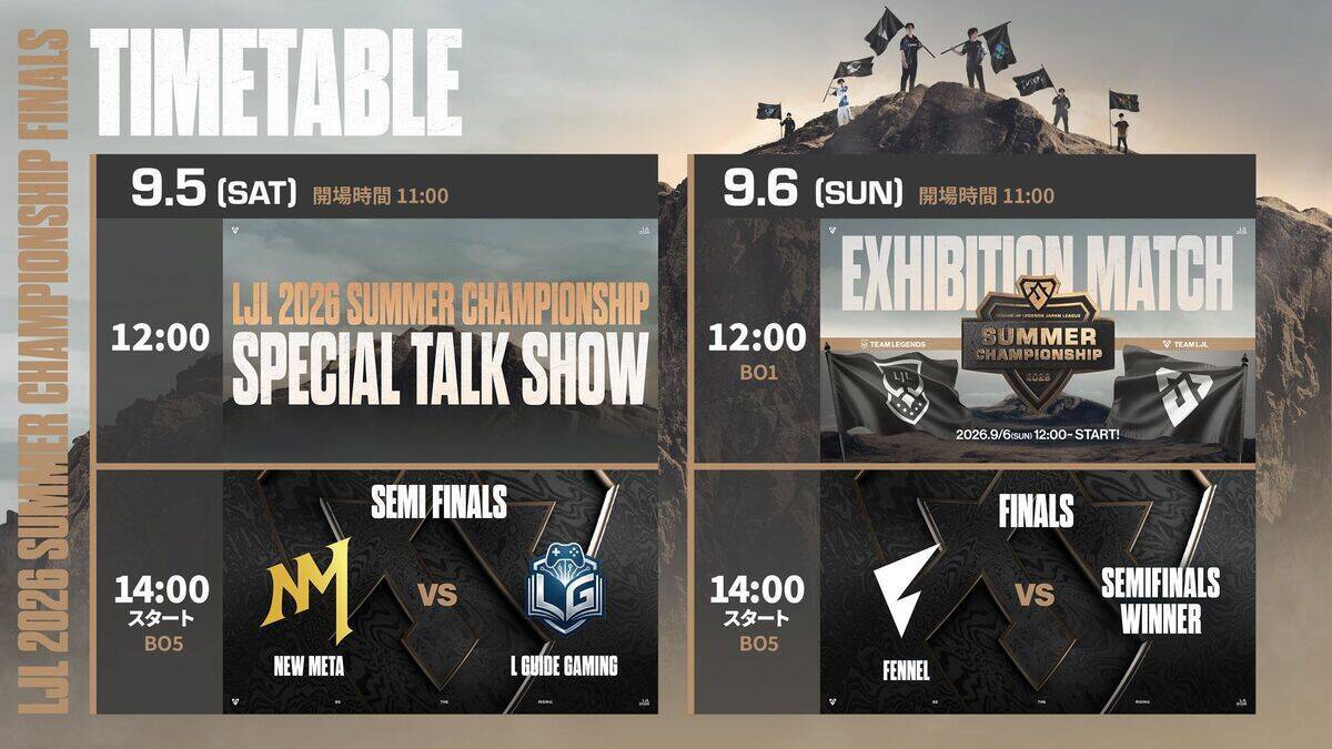「LJL 2026 SUMMER CHAMPIONSHIP FINALS」追加情報公開！レジェンドとのエキシビションマッチやゲストによるトークショー