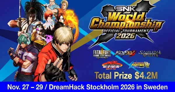 「SNK World Championship 2026 Finals」スウェーデンで11月27日から開催決定！大会の賞金総額は420万ドル