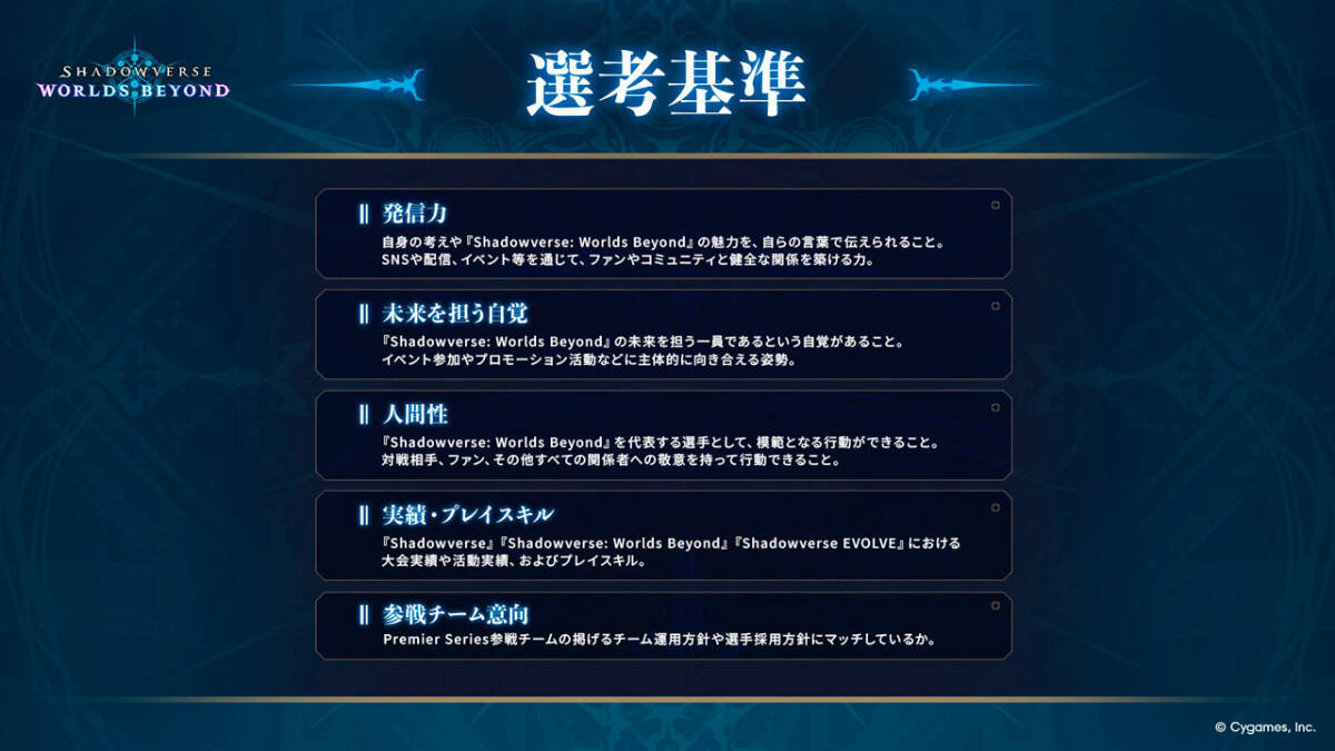 優勝賞金1億円！「シャドバWB」新リーグ「Shadowverse Premier Series 26-27」参戦チーム決定！一般公募も開始