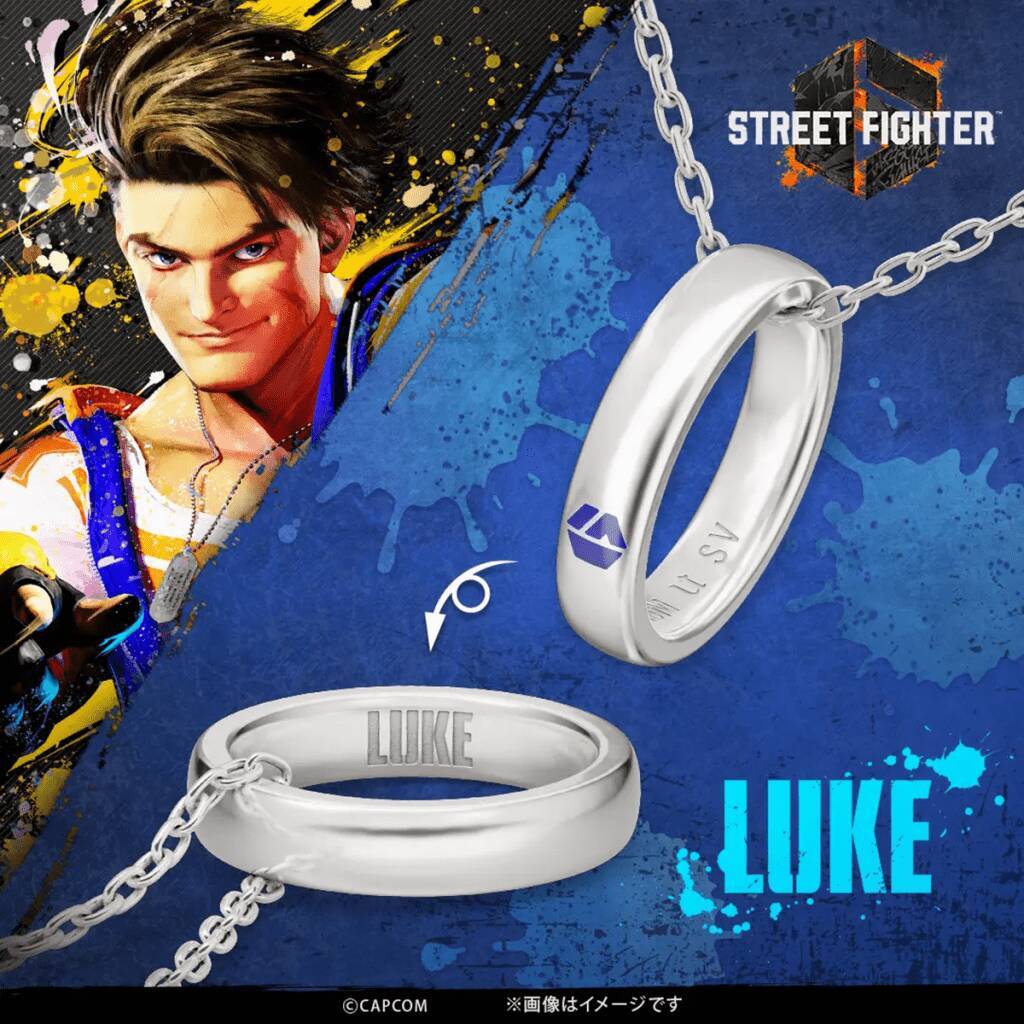 「ストリートファイター6」のリングネックレスが受付開始！キャラクターのイメージカラーと名前があしらわれたデザイン